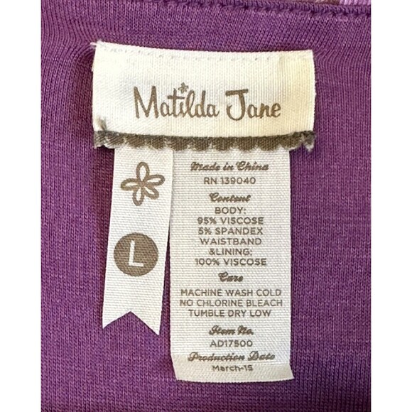 Matilda Jane Women Sz L Hello Lovely Adore Me Purple Brown Knit Dress Feminine - Picture 11 of 11